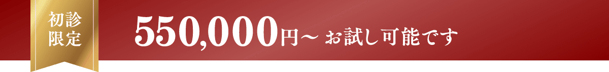初回限定 550,000円～お試し可能です。